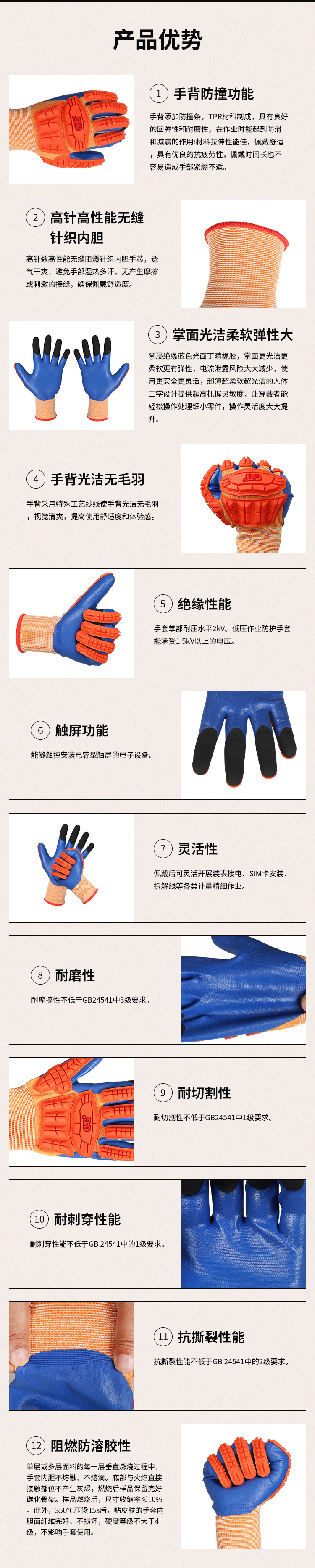 低（dī）壓作業防護手套（手背防撞設計款）